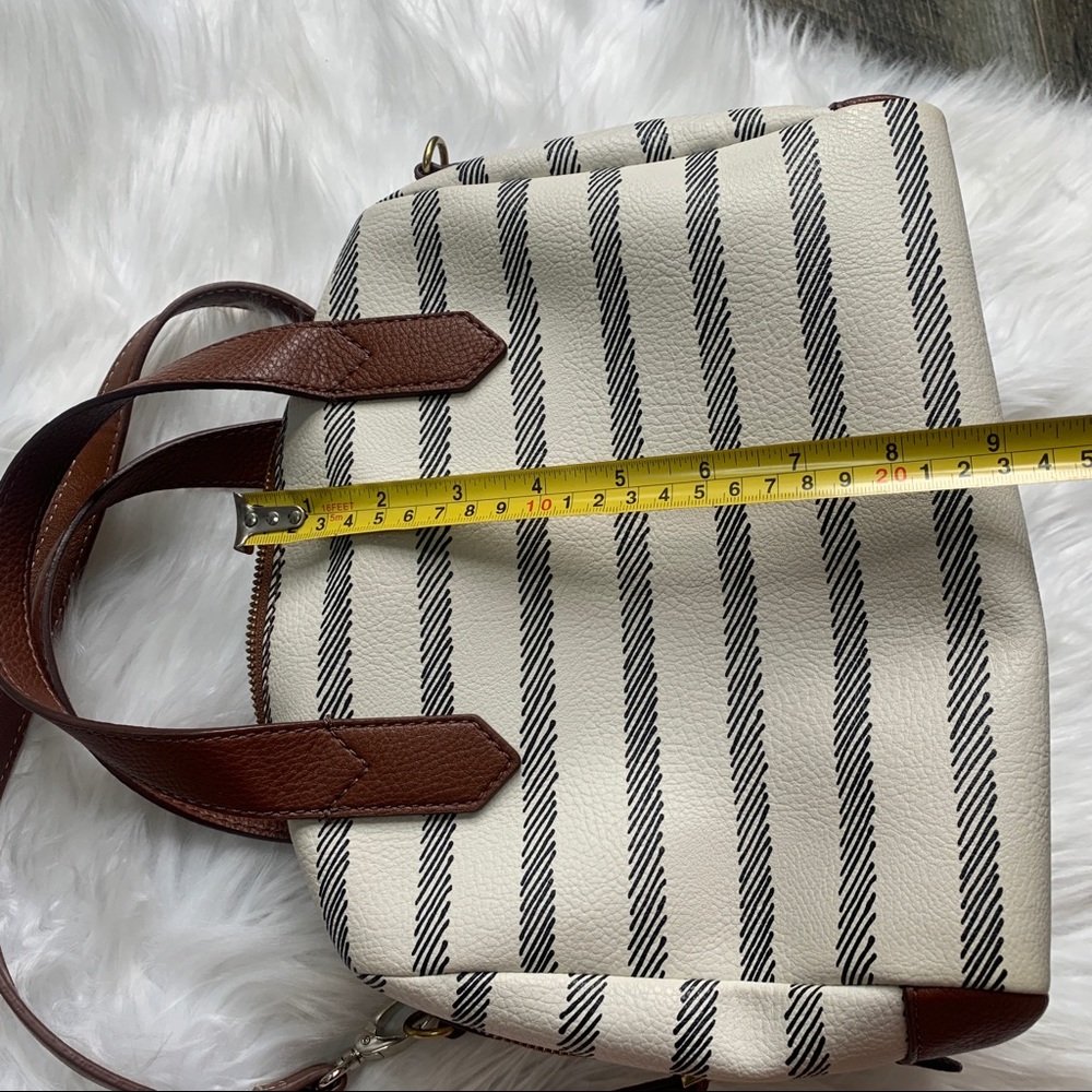 Fossil Fiona Striped Crossbody Satchel Purse Bag - Picture 16 of 16